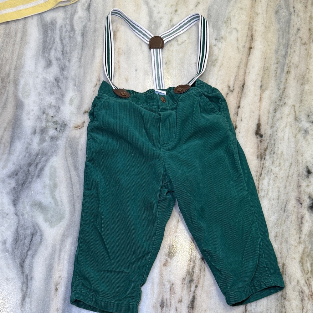 Janie and Jack Green Overalls